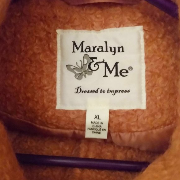 NWT Maralyn & Me Pink Faux Wool High Collar Coat Size Jr. XL - Picture 8 of 10